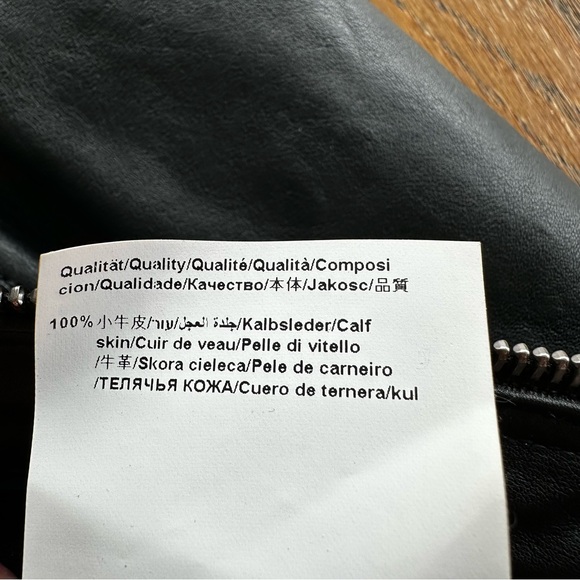 Hugo Boss Men's Black Calf Skin Leather Jacket | Size 44R - Picture 6 of 8